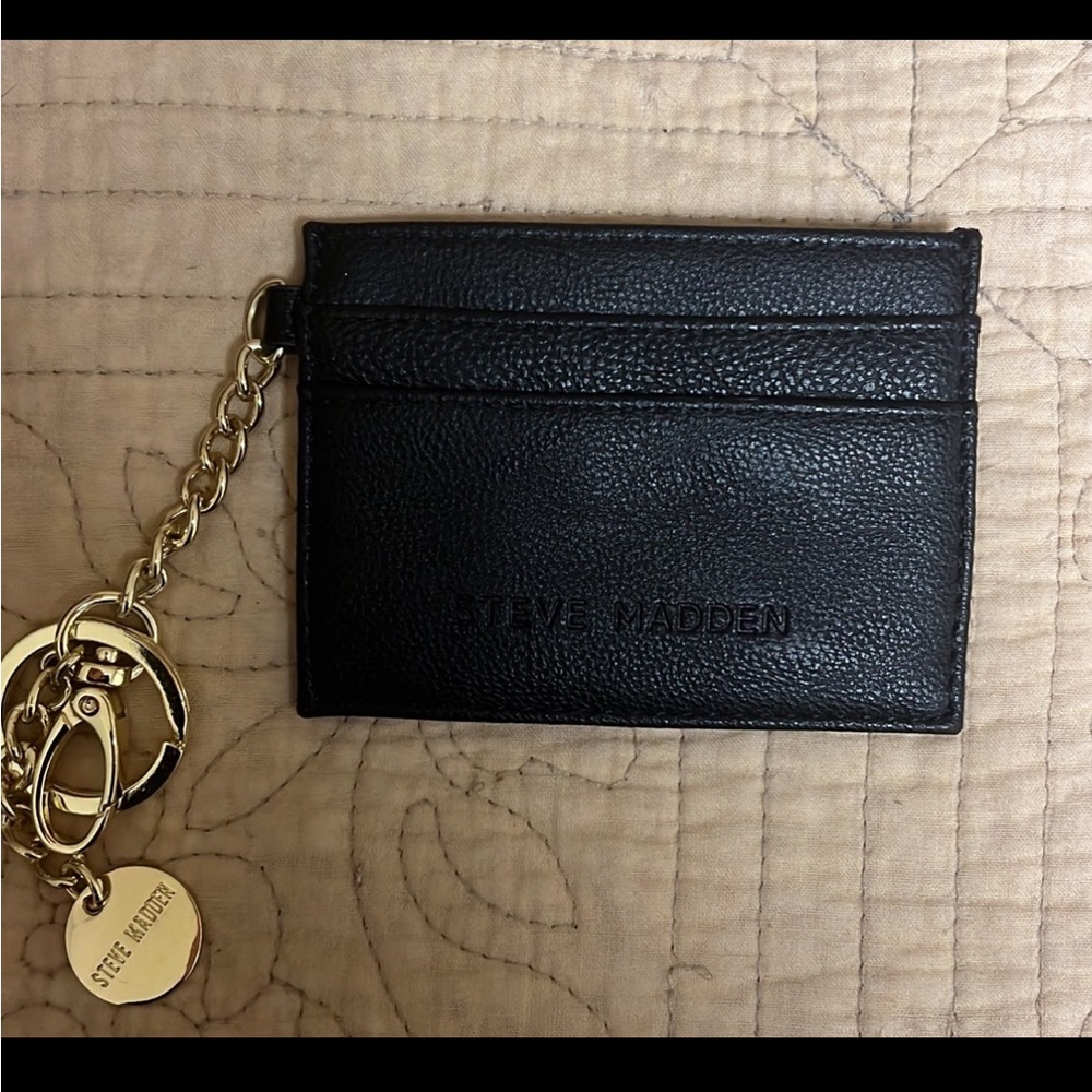 Steve Madden Black/Gold Cardholder Wallet
